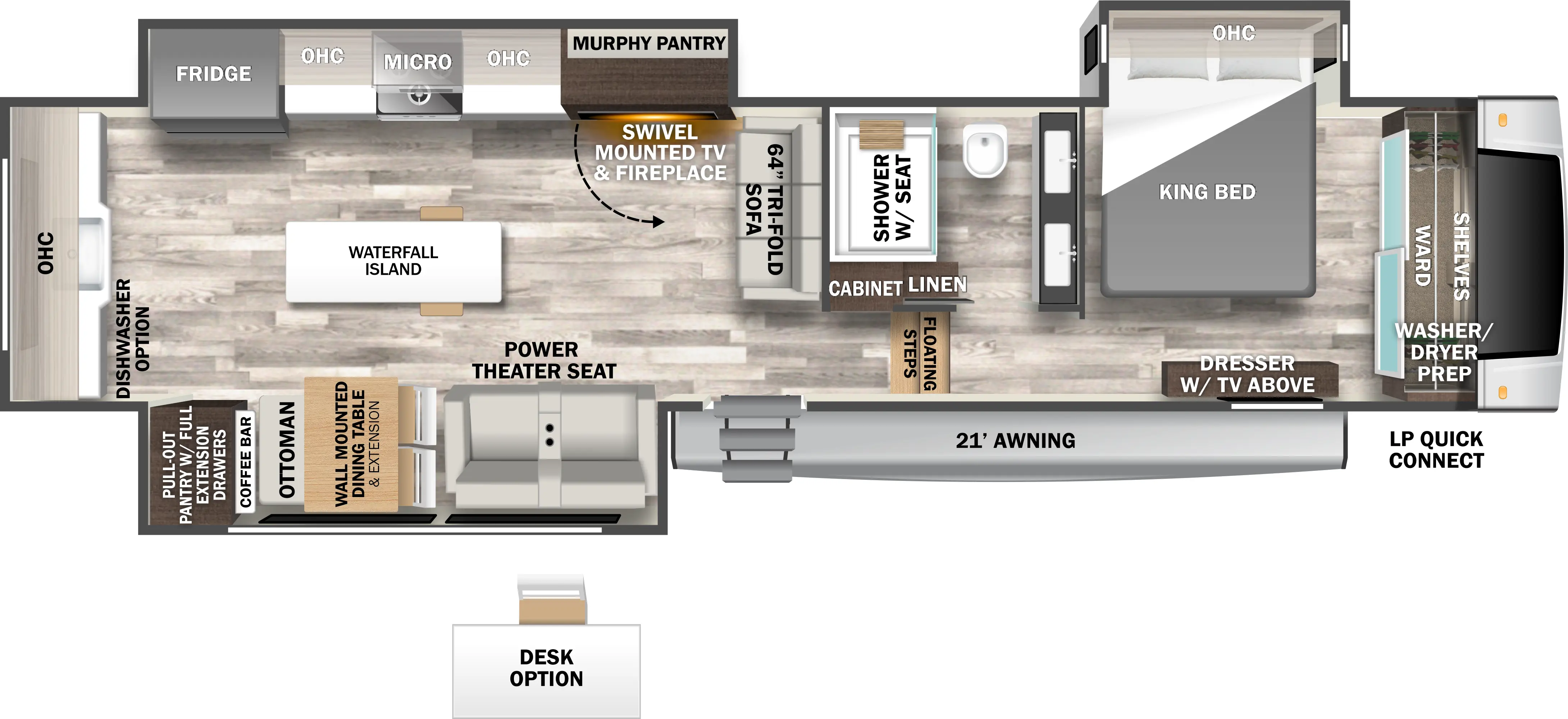 Cedar Creek 391WOW Floorplan